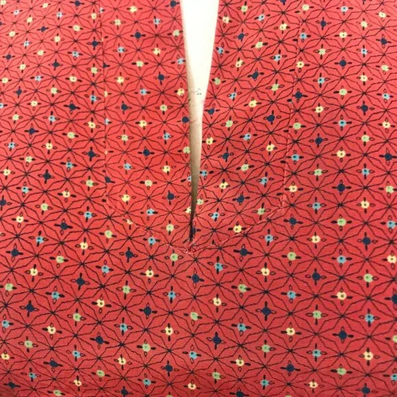 Vintage Dress 1950s 50s Starburst Print Rayon Full Skirt Orange Rockabilly - Picture 6 of 7